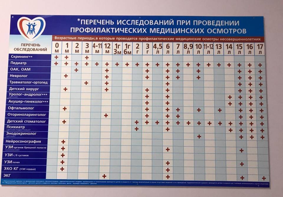 Каких врачей проходят в 3, 6, 9 месяцев с ребенком: список, таблица осмотров
