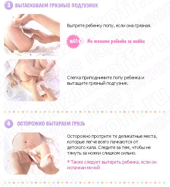 Как менять подгузник новорожденному ребенку