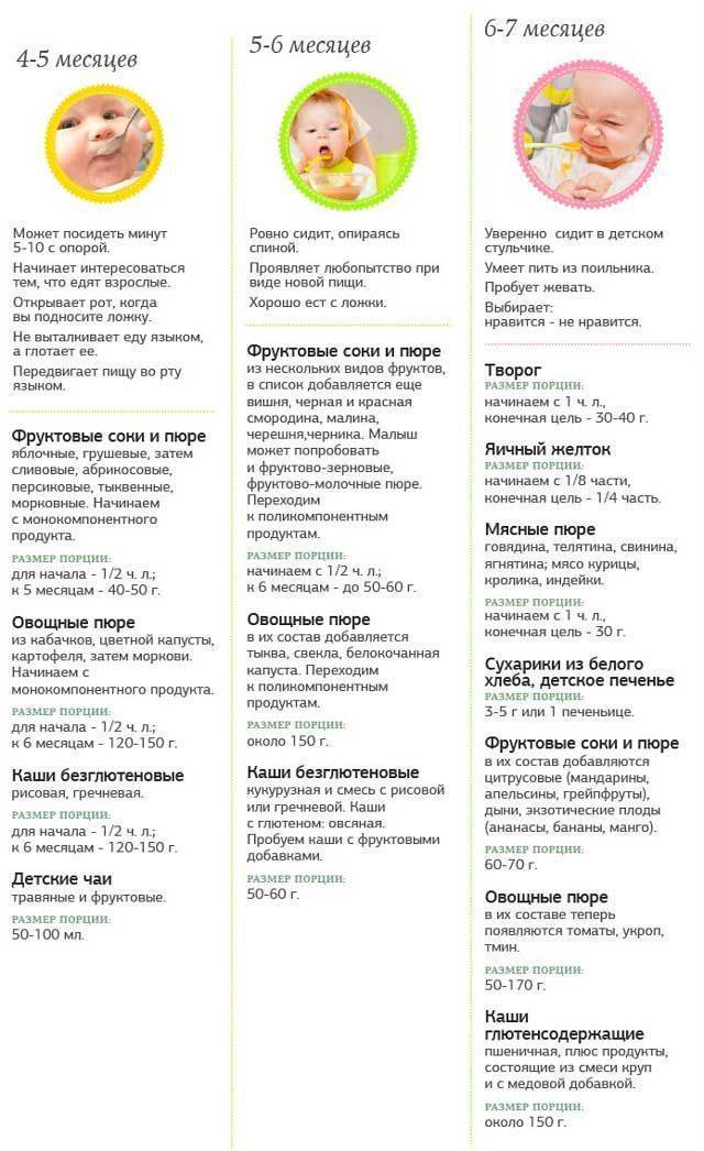 Меню 6 месячного ребенка: что можно кушать, рацион и режим питания