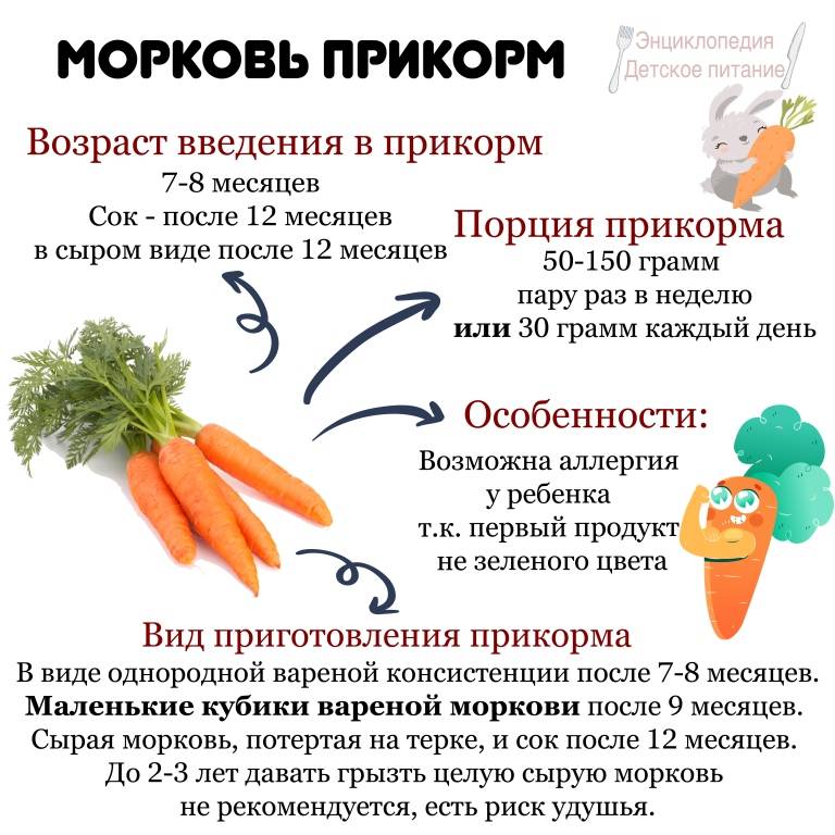 С какого возраста можно давать грудничку морковный сок