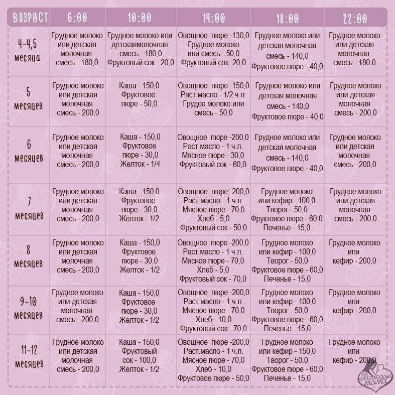Питание ребенка в 8 месяцев при грудном вскармливании