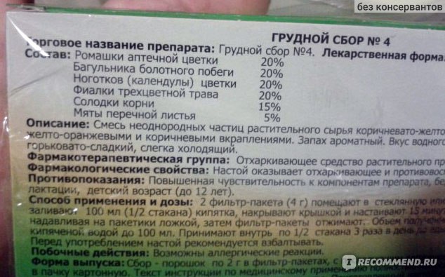 Грудной сбор от кашля: польза отваров, рецепты приготовления