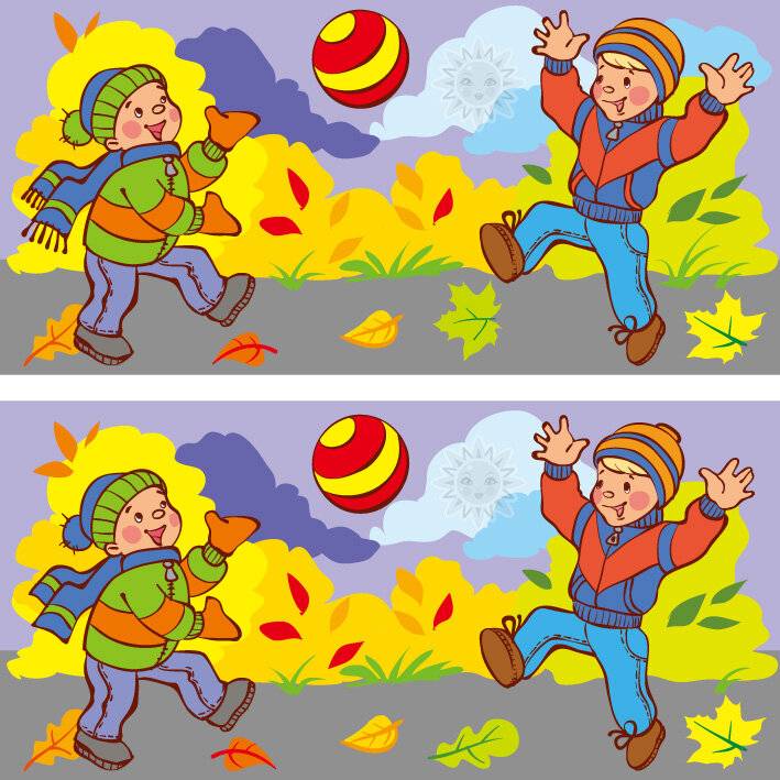 Задание на свежий воздух. Найди отличия осень. Осенние игры. Игры для детей осенью. Игры на свежем воздухе рисунок.
