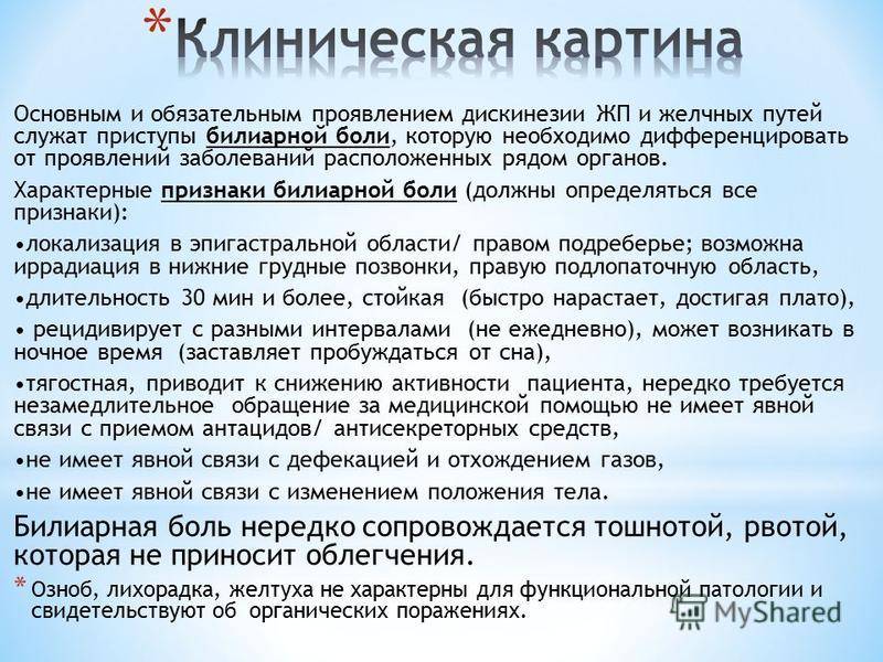 Типы дискинезии желчного пузыря