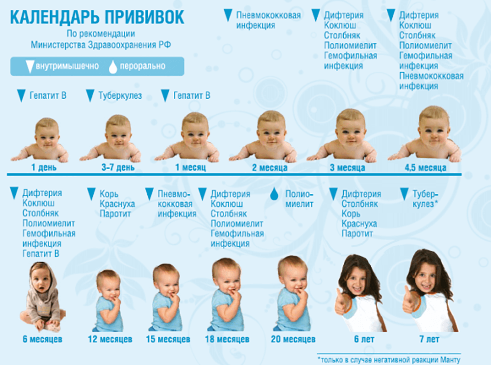 График прививок детям до года - плановые прививки для грудничков