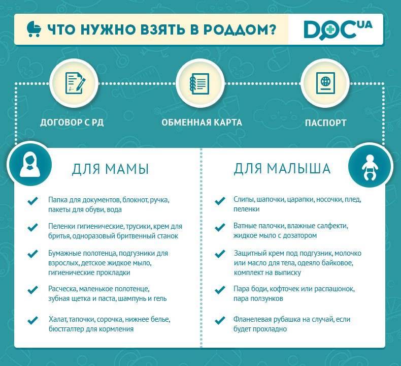 Список вещей, которые нужно брать в роддом | mustela